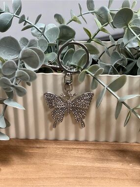 Silver Butterfly Keychain Charm